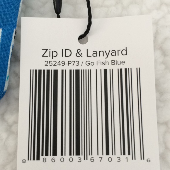 Vera Bradley Zip ID & Lanyard Go Fish Blue - Picture 5 of 5
